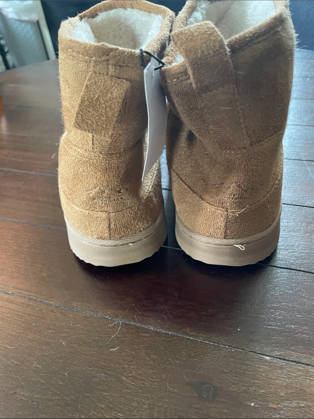 NWT Faux Suede Ankle Winter Boots - Tan - Picture 6 of 7